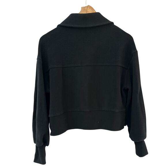 Varley Ramona Half Zip Sweatshirt Ribbed Black Size XXS - Picture 5 of 11